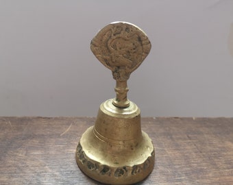 Vintage brass bell Solid Brass hand bell Handbell Wedding bell Ocasion bell