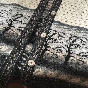 Vintage knitted cardigan Scandinavian cardigan Gray white patterned cardigan Nordic Wool cardigan image 4