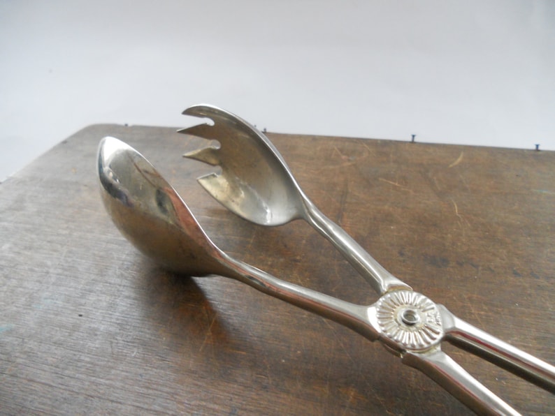 Vintage silverplated Tongs Salad serving tongs E.P.Zinc Etsy
