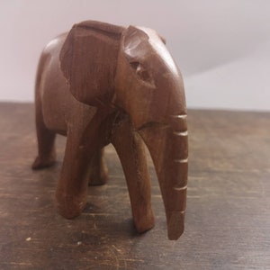 Vintage wooden elephant statue Wooden elephant Wooden carved elephant Modern home decor