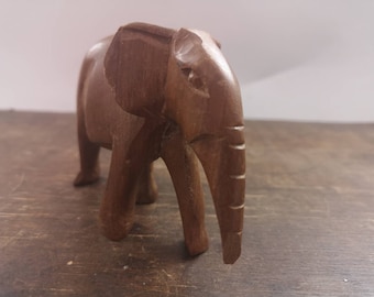 Vintage wooden elephant statue Wooden elephant Wooden carved elephant Modern home decor
