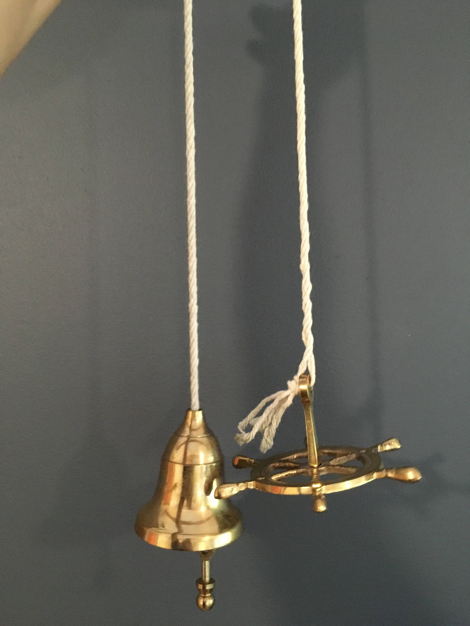 Hanging Brass Bell Anchor Nautical Decor Nautical Decoration Etsy