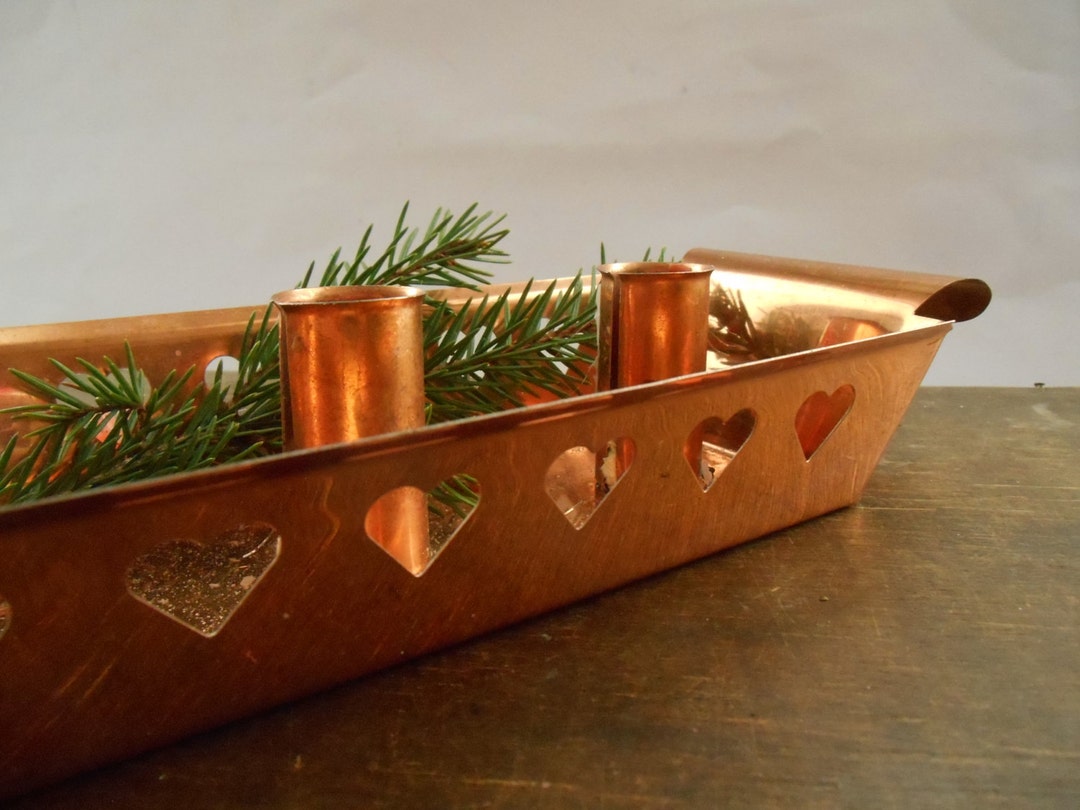 Swedish Vintage Copper Candle Holder Advents Candle Holder Metal