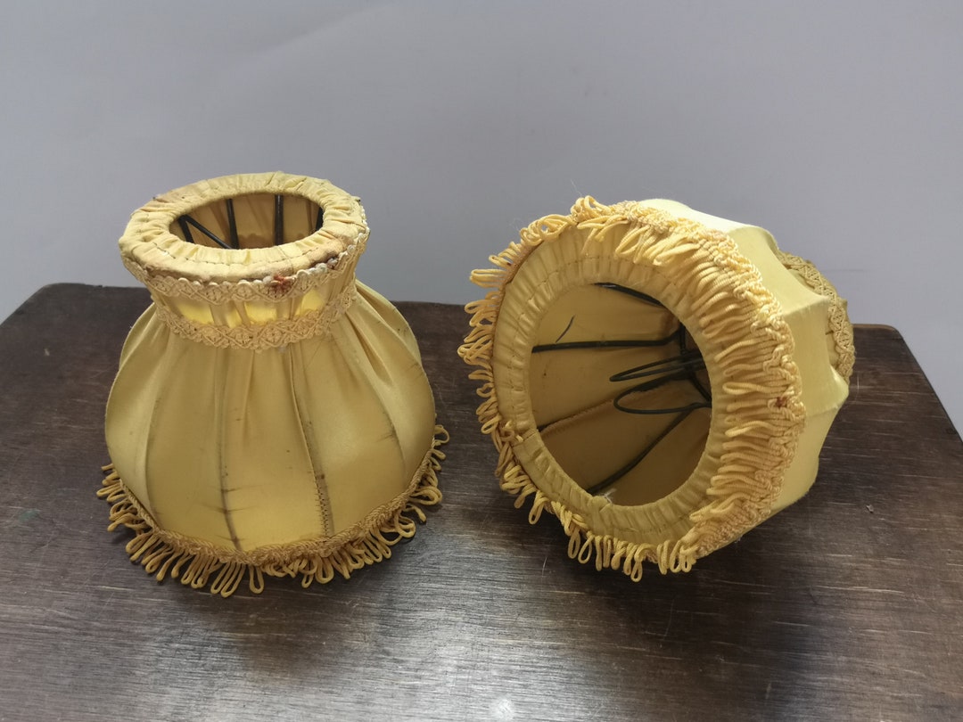 Vintage Table Lamp Shades Romantic Table Lamp Shade Set Yellow - Etsy