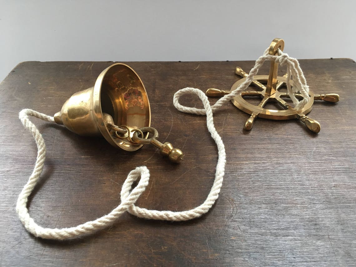 Hanging Brass Bell Anchor Nautical Decor Nautical Decoration Etsy