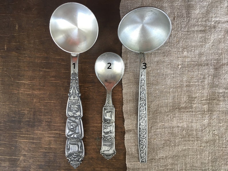 Vintage Pewter spoon Norwegian tin spoon Norway souvenir spoon Etsy