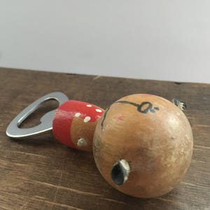 Vintage wood bottle opener Wooden bottle opener Vintage barware Farmhouse kitchen