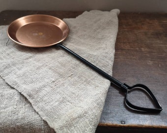 Vintage Small Copper saucepan with a black metal handle Copper pan Shabby kitchen French kitchen