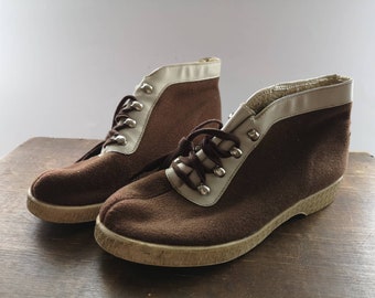 Vintage brown boots Made in Sweden fall Boots Lace Up boots
