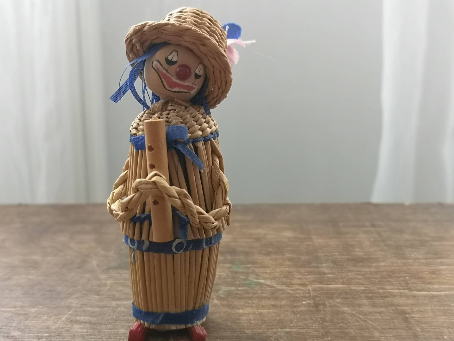 Vintage Straw Doll Small Straw Lady Figurine Straw Clown Etsy