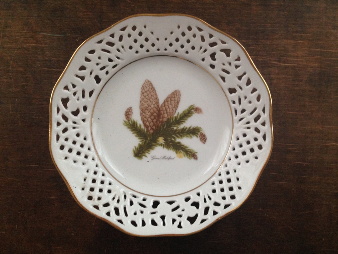 Vintage German Christmas Plate Christmas Plate With Pinecones From