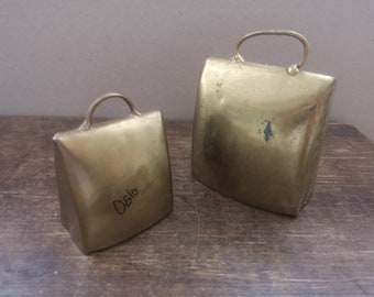 Vintage brass bell Large Medium Brass cow bell