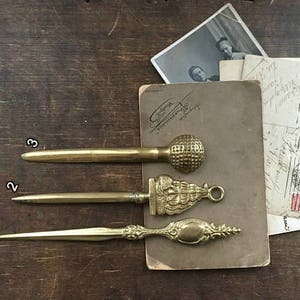 Vintage Brass Letter Opener Brass Paper Knife Letter Opener Desk  Accessories Gift for Him Gift Office Decor Made in Korea Christmas Gift 