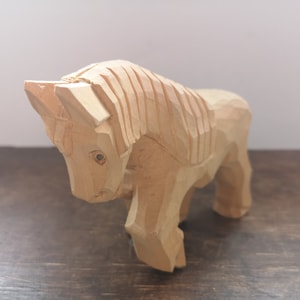 Vintage wooden horse Small handcarved horse figurine Scandinavian home decor