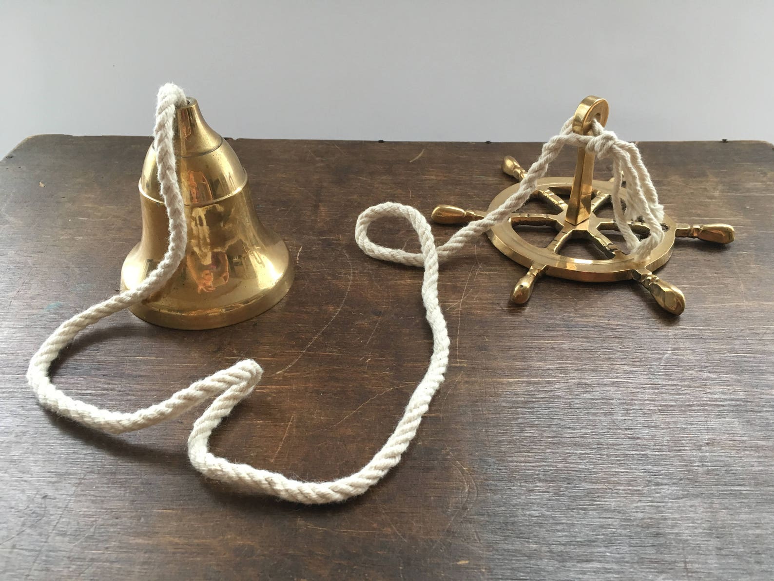 Hanging Brass Bell Anchor Nautical Decor Nautical Decoration Etsy