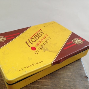 Vintage tabacco tin box Hobby miscela Old Tobacco contenitore Vintage Cigarette box giallo tabacco contenitore
