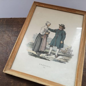 Vintage Framed Leksand picture Vintage art print Signed Wall hanging