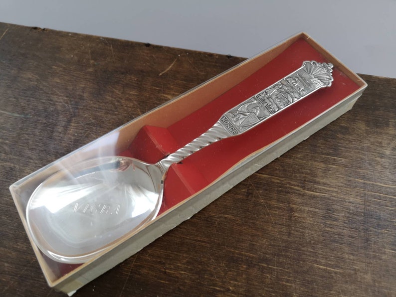 Vintage Pewter spoon Norwegian tin spoon Norway souvenir spoon Scandinavian design