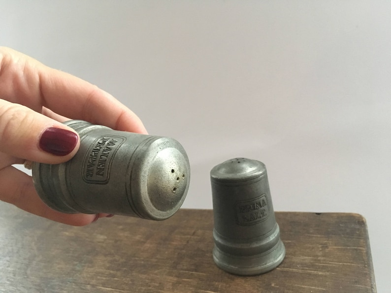 Pewter pepper salt shaker set Scandinavian tin salt pepper shaker set Swedish vintage pepper shaker Vintage Kitchen decor