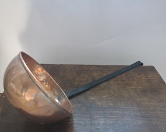 Vintage large Copper scoop with a handle Copper ladle Shabby kitchen French kitchen