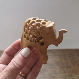 Vintage wooden elephant statue Wooden elephant Wooden carved elephant Modern home decor