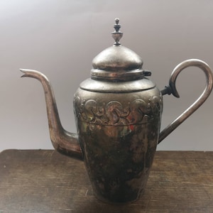 Vintage metal coffee tea kettle Tea can Farmhouse kitchen decor Cottage Shabby kitchen
