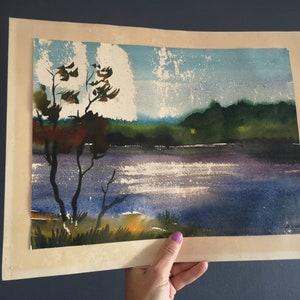 Original vintage watercolor painting Still life Landscape Painting for framing Original signed painting
