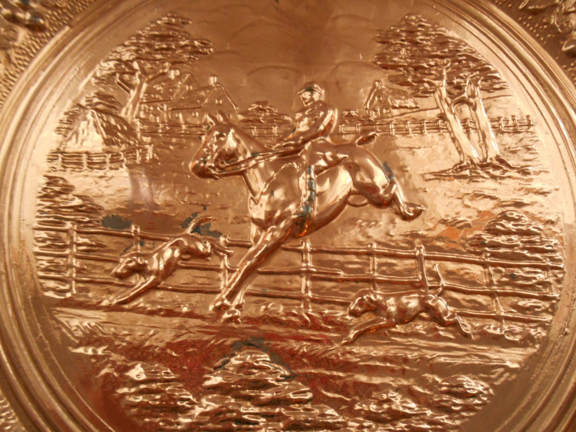 Vintage large copper wall plate Large pressed copper wall Etsy