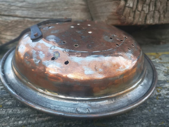 Antique Copper Strainer Copper Colander Straining Pan Cottage Farmhouse Kitchen Decor Copper Wall Hanging Etsy Ireland