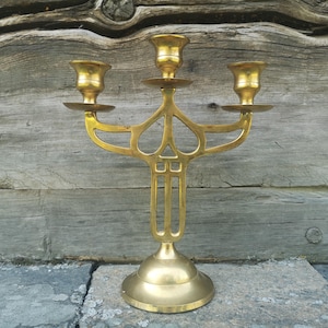 Vintage Candelabra Brass 3 Candle Holder Large brass candelabra