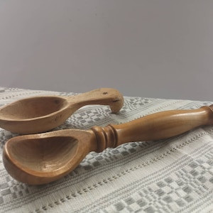 Swedish vintage wooden spoon Primitive kitchen spoon Handcarved spoon