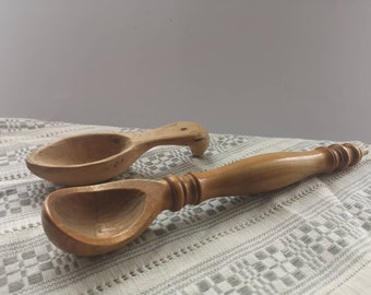 Swedish vintage wooden spoon Primitive kitchen spoon Handcarved spoon