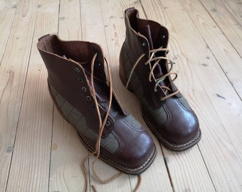 Leather boots brown genuine leather boots Lace up boots Scandinavian men boots