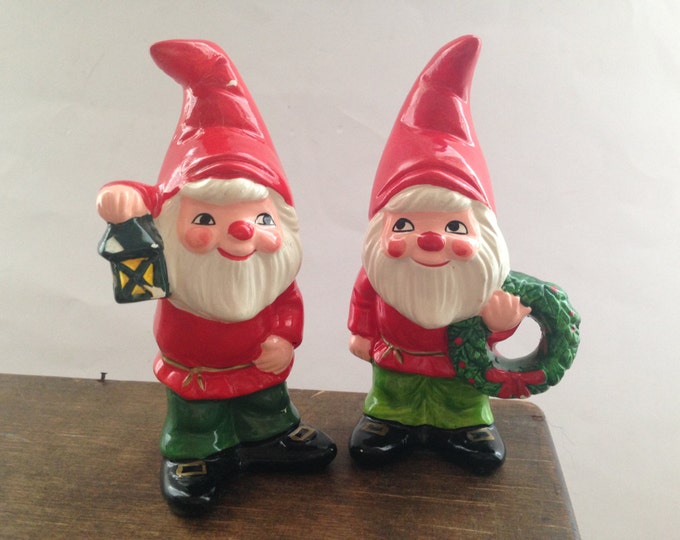 Vintage Elf Figurine Set of 2 Retro Christmas Decoration Etsy