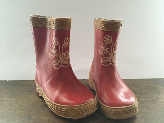 Soviet Kids Rubber Boots Red Russian 