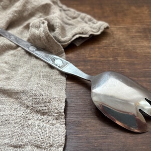 Scandinavian vintage salad spoon stainless steel serving spoon Scandinavian design Mid century salad serving cutlery