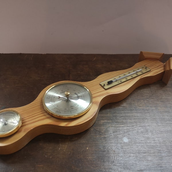Vintage German barometer thermometer Weather forecast gauge Vintage wall barometer