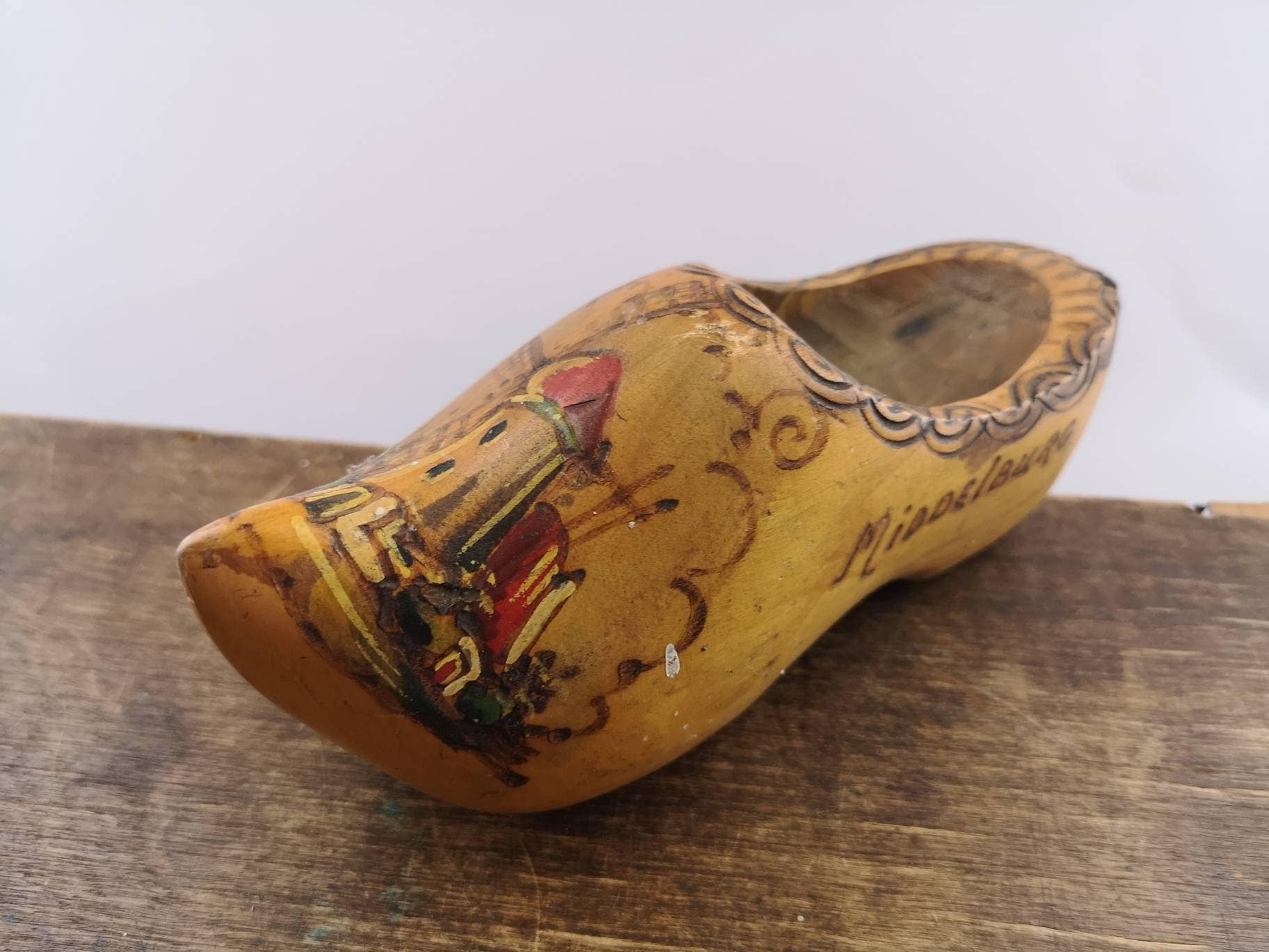 オランダ製 トールペイント 水玉模様 木靴 置物　　　　　　　　　　　現地購入品 オランダ製 トールペイント 水玉模様 木靴 置物 現地購入品 オランダ製