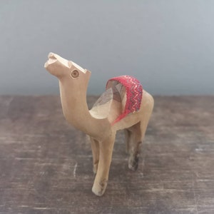 Handcarved wooden camel figurine Wood camel Handmade wooden animal figurine Camel statue