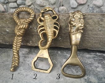 Vintage brass Bottle opener Brass Viking bottle opener Scorpion bottle opener Bottle opener collection