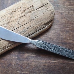 Vintage Pewter knife Norwegian tin knife Norway souvenir knife Scandinavian design
