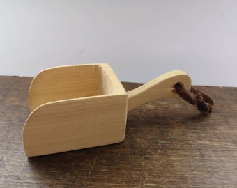 Vintage wooden scoop handmade scoop Kitchen tool Primitive rustic wood scoop