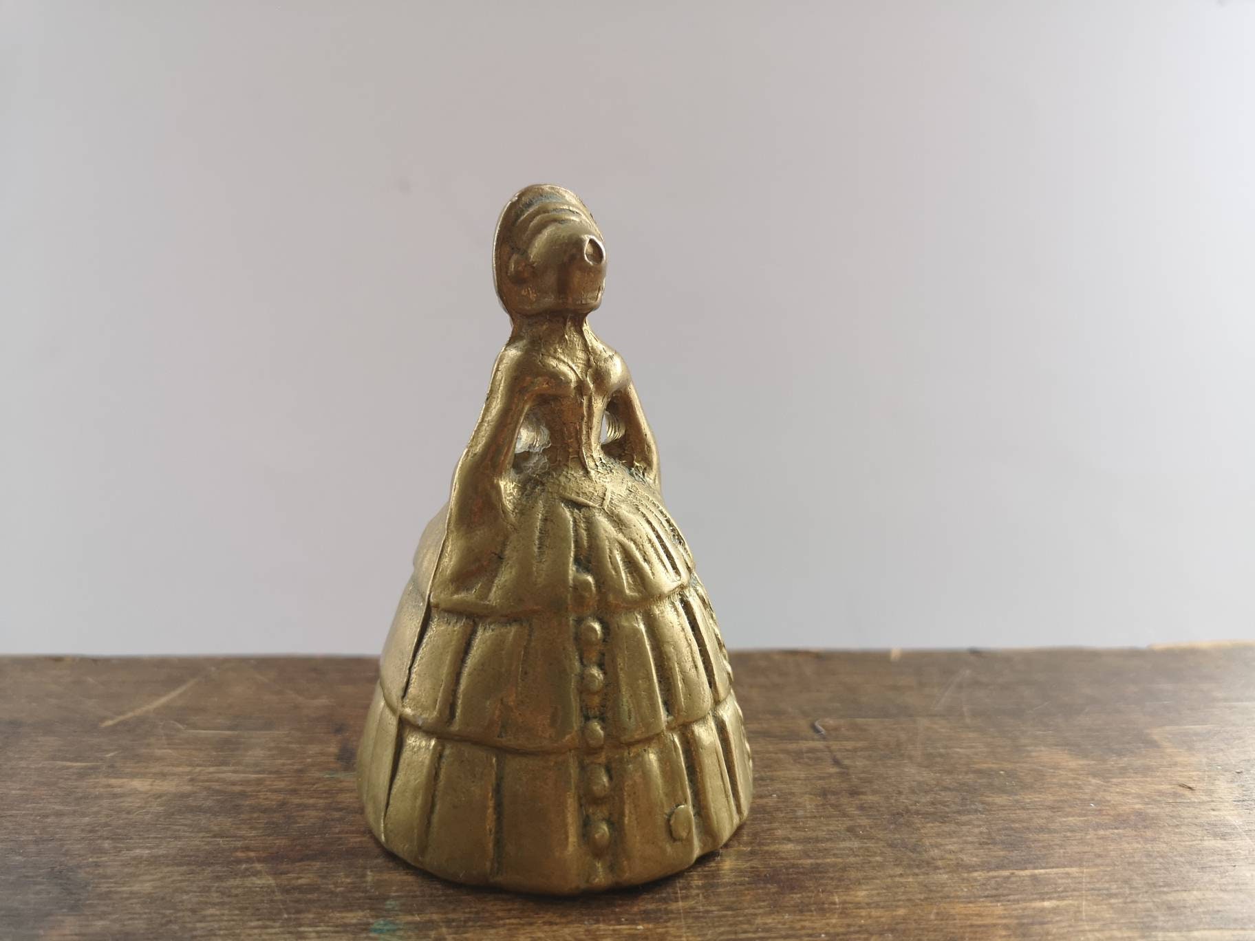 Antique Brass Lady Bell Brass Lady Dinner Bell Brass Lady Figurine