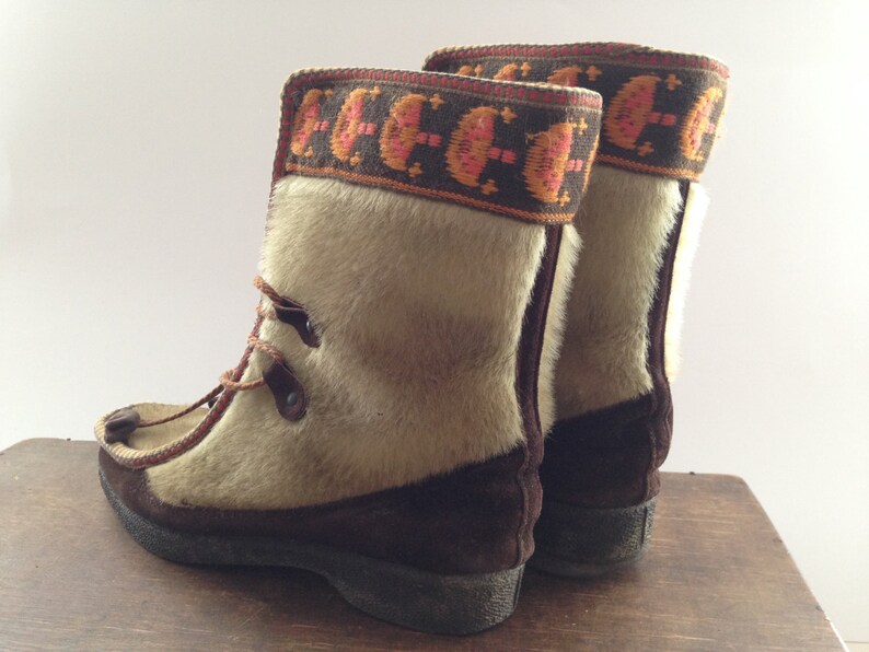 Vintage Faux fur Eskimo boots Made in Norway by Romika Mukluk | Etsy