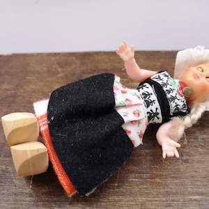 Vintage FOLK doll Small folk doll Small Girl figurine Handmade folk doll Folk Doll collectible