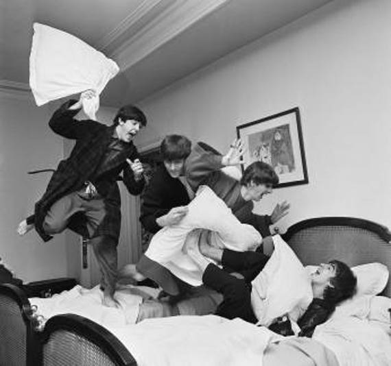 The Beatles band pillow fight john The beatles pillow | Etsy
