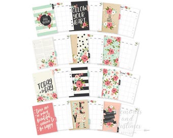 A5 Planner Inserts - Bloom - A5 Planner Dividers - A5 Planner Pages - Monthly Insert - Planner Refill - Carpe Diem Bloom Collection - 021720