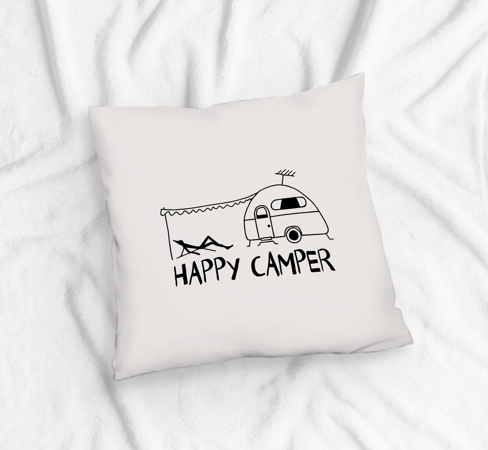 Happy Camper Throw Pillow With Insert RV Decor RV Gift RV Etsy