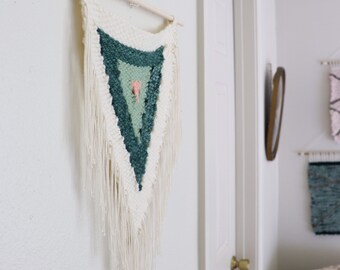 Triangle weaving wall art decor, fringe hanging tapestry