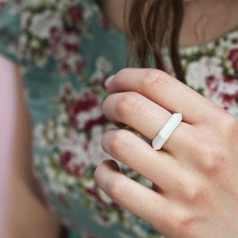 Sliced 'Diamond' Bone China Ring image 2